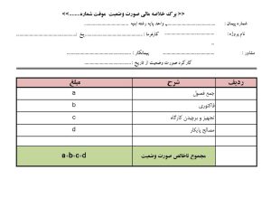 فرمت خلاصه مالی